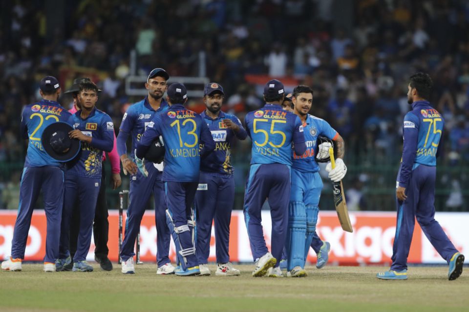 Sri Lanka's 50 beat out India's 54 against the same opponents in the 2000 Champions Trophy for lowest score in an international final