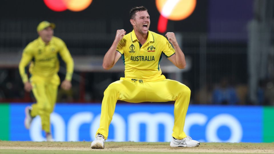 Josh Hazlewood goes into Batista mode with his celebrations