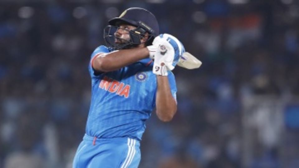 Rohit Sharma heaved Naveen-ul-Haq over deep midwicket to become the leading six-hitter in internationals