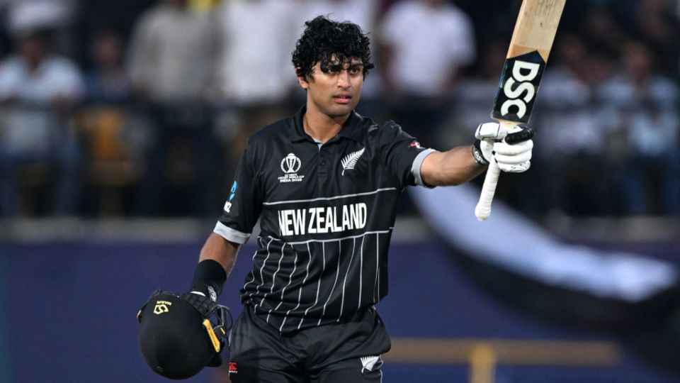 Rachin Ravindra brought up his ton in just 77 balls