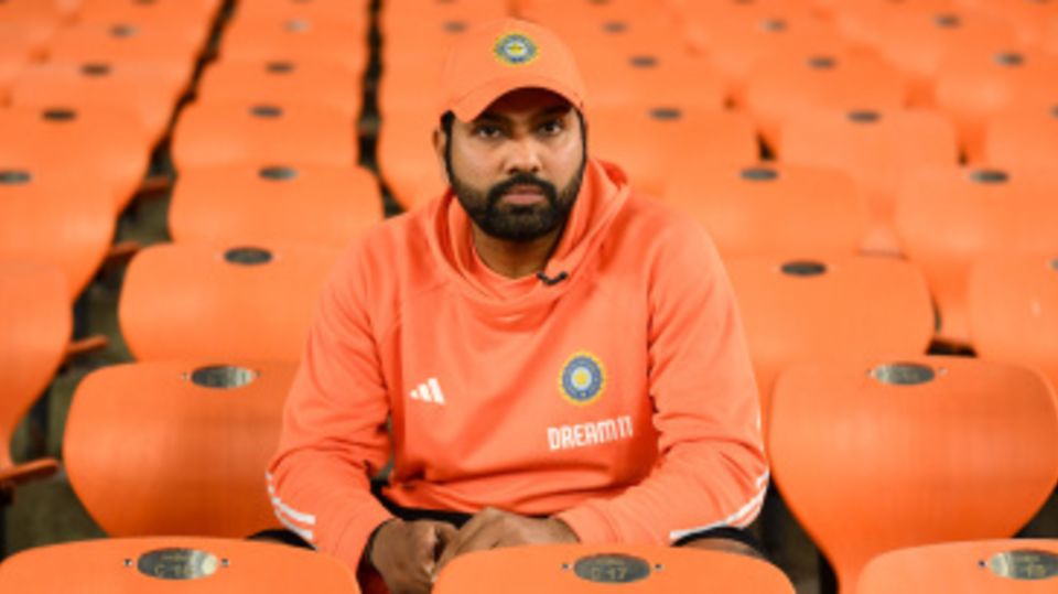 Rohit Sharma sits in the stands