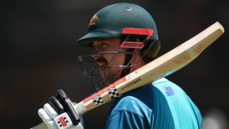Travis Head at his first red-ball net session since winning the ODI World Cup