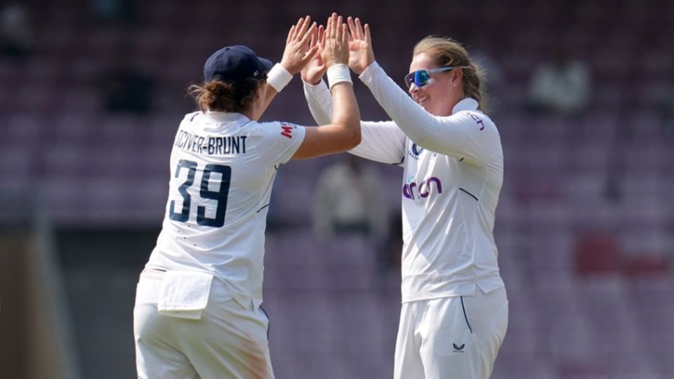 Sophie Ecclestone picked up wickets of three Indian left-handed batters in the one-off Test