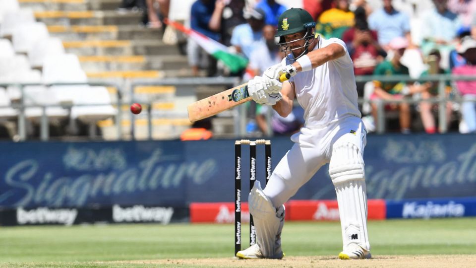 Aiden Markram cuts during his century