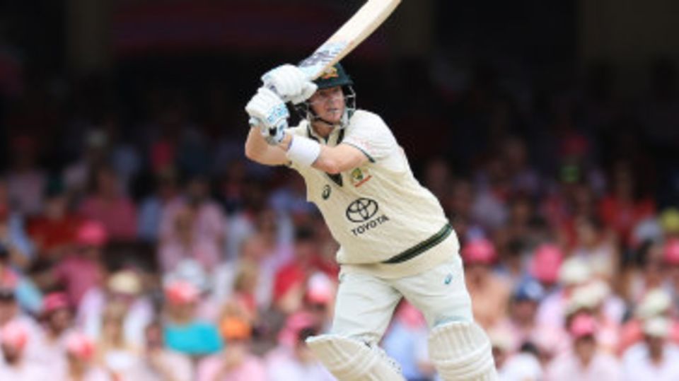 Steven Smith works through the on side