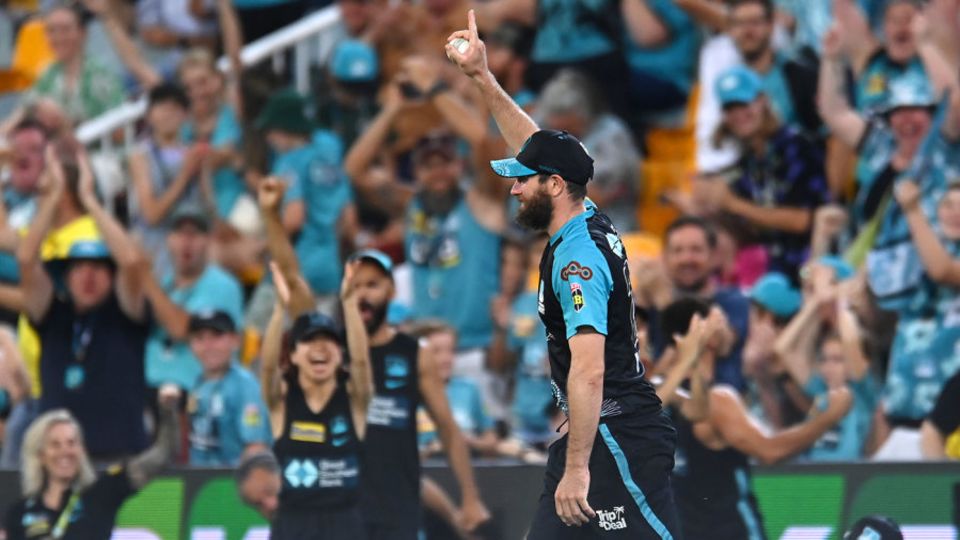 Michael Neser celebrates his stunning catch