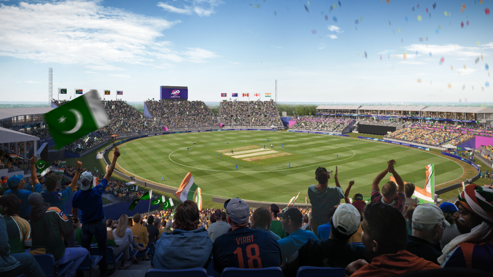 A computer-generated rendering of the Nassau County Stadium in New York - organisers will hope Sunday looks just like this
