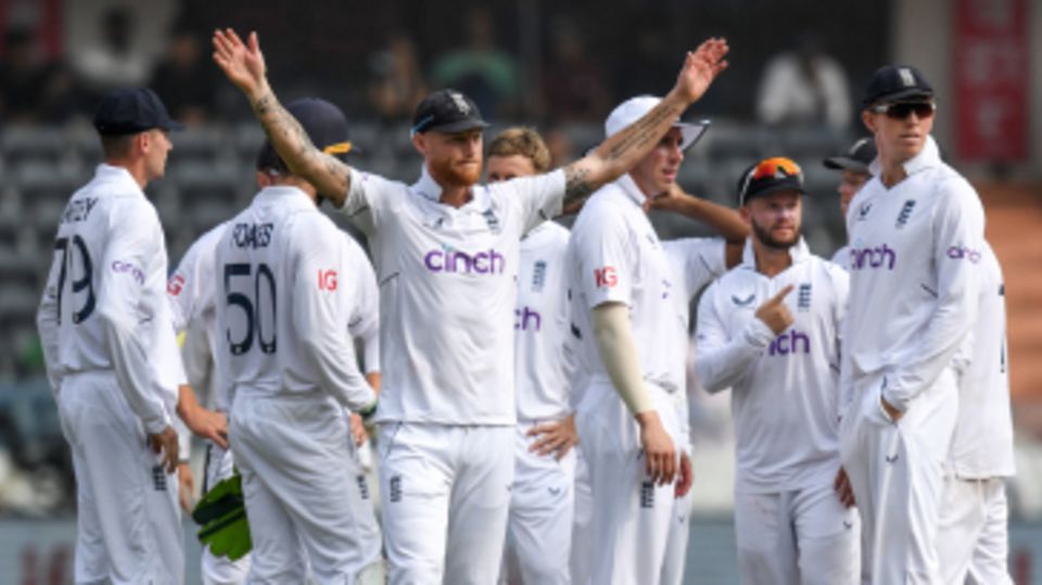 Ben Stokes and England celebrate a wicket