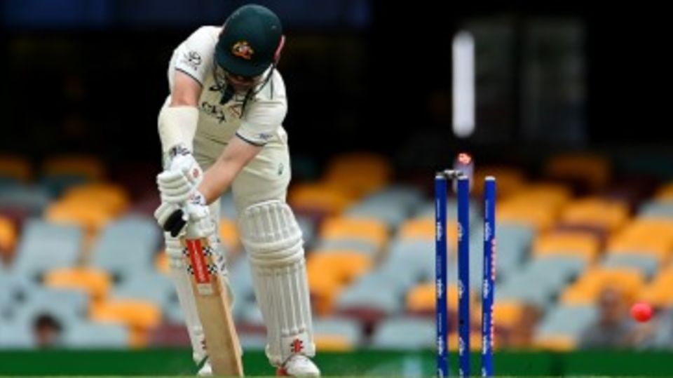 Travis Head clean bowled for a king pair