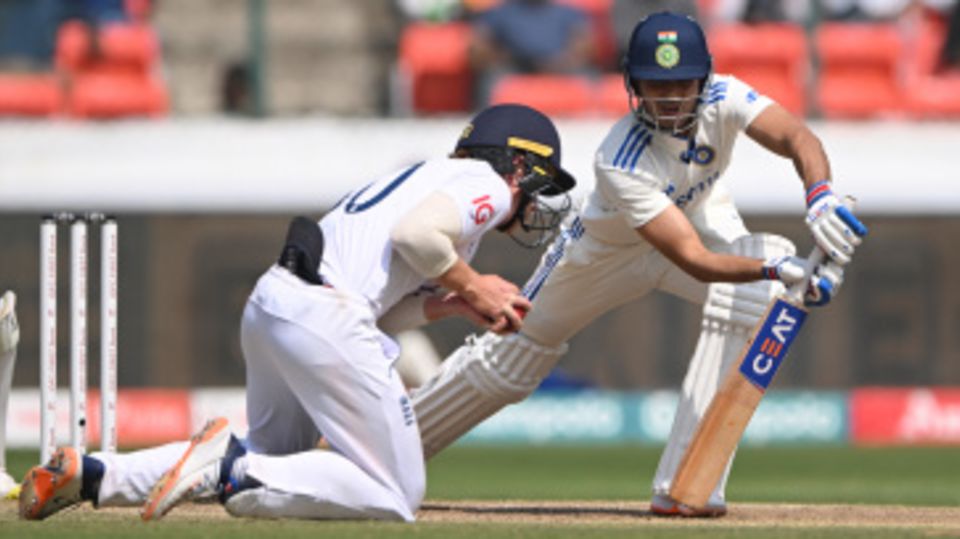 Ollie Pope took a sharp catch at silly point off Shubman Gill