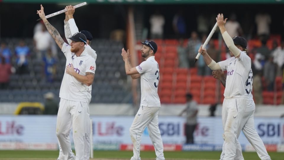 Ben Stokes and Co greet the crowd after the win in Hyderabad