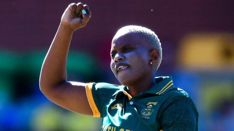 Masabata Klaas celebrates a wicket