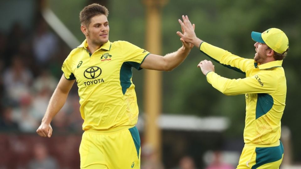 Aaron Hardie in action for Australia against West Indies earlier this year