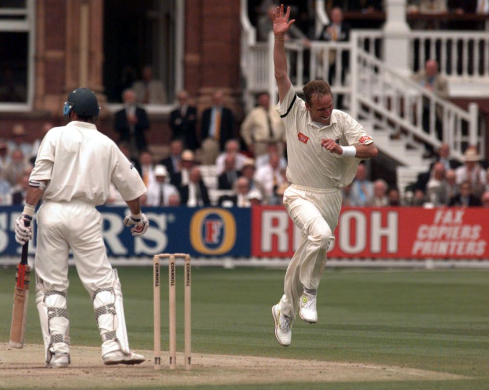 Nasser Hussain's (left) 15 was 13.6% of England's first-innings score of 110 - the smallest percentage of a team's total by its highest scorer in the innings