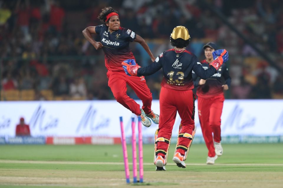 Sobhana Asha is pumped up after dismissing Tahlia McGrath