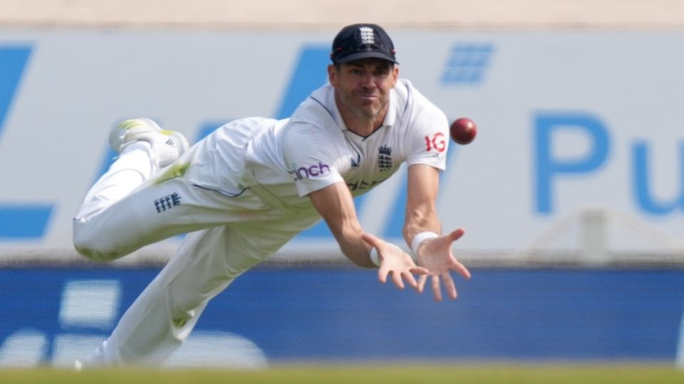James Anderson - never too far away when England need a breakthrough, sometimes playing Superman while at it