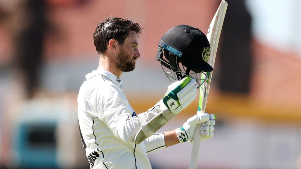 Sam Whiteman acknowledges his century