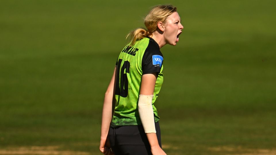 Sophia Smale celebrates a wicket