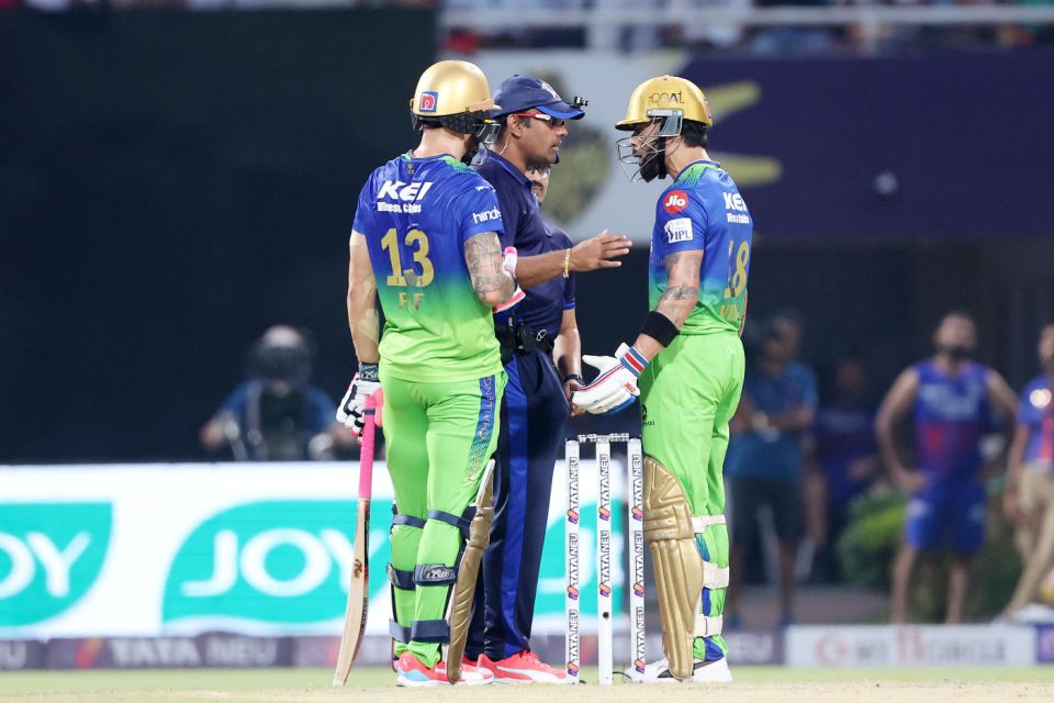 Virat Kohli had a lot to say to the umpires on being given out off a high full toss at Eden Gardens