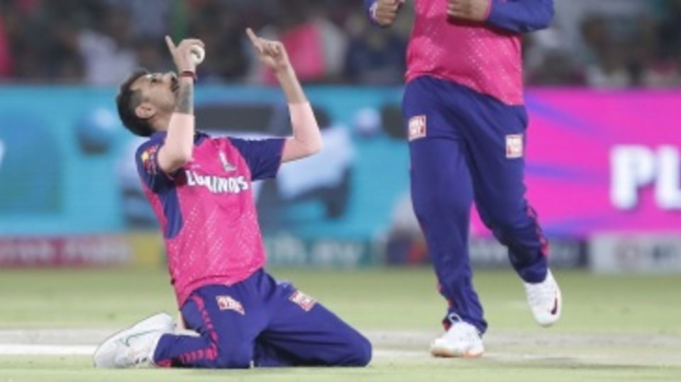 Yuzvendra Chahal celebrates his 200th IPL wicket