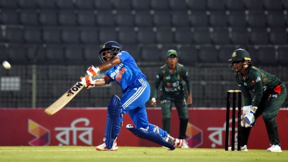 D Hemalatha made an unbeaten 41 off 24 balls in her comeback T20I in Sylhet