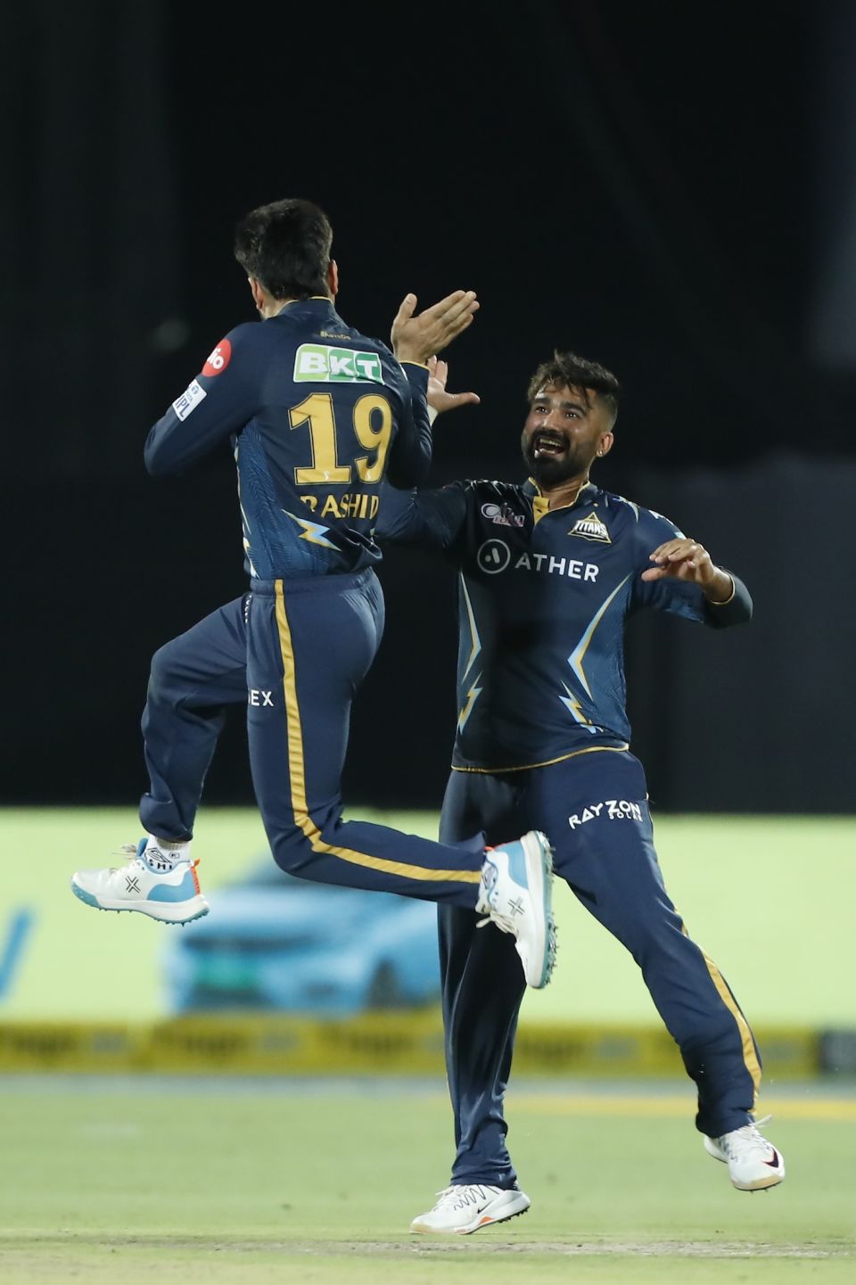 The escape artists: Rashid and Rahul Tewatia have teamed up on more than one batting rescue for Titans over the years