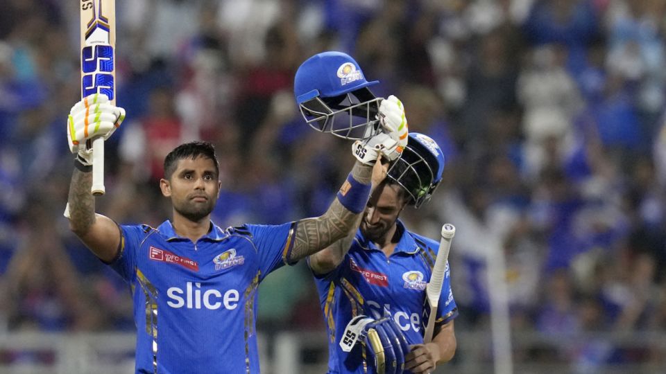 Job done - a win for his team and the century in the bag, it was a good evening for Suryakumar Yadav