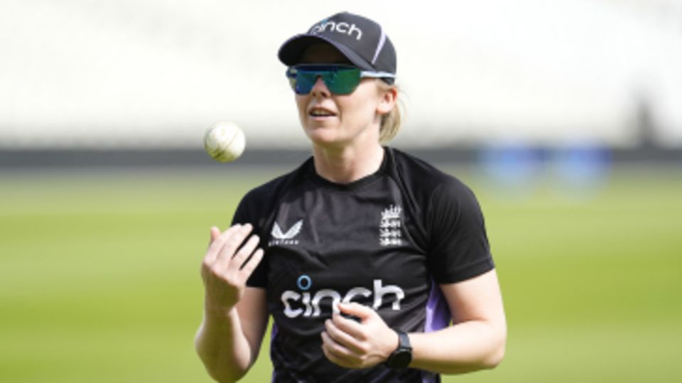Heather Knight during a practice session at Edgbaston