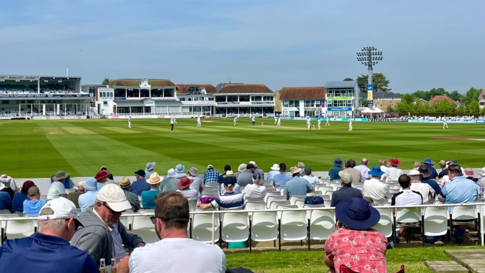 Kent supporters bask in the sunshine at Canterbury