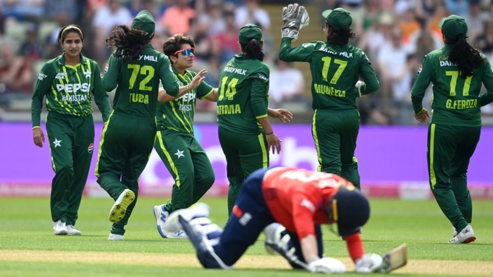 England's top order (including Freya Kemp, above) endured a dramatic collapse in the first T20I