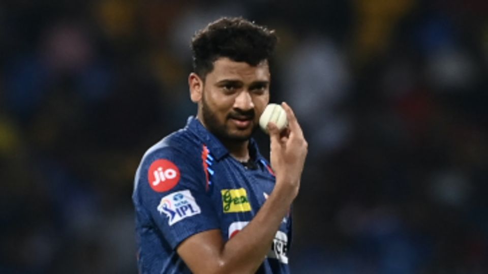 Mohsin Khan greases up the ball