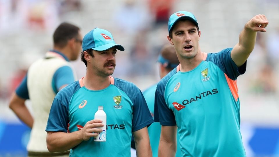 Travis Head and Pat Cummins, as well as Sophie Molineux and Ellyse Perry, were alongside the Cricket Australia bosses at the press briefing
