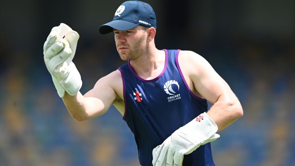 Matthew Cross gets a feel for the ball at Scotland training