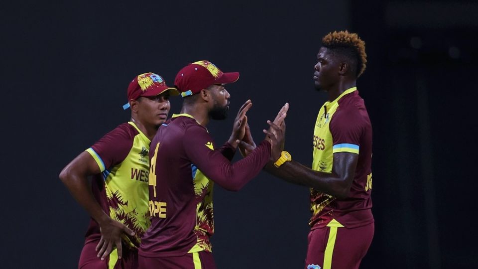 Alzarri Joseph and Shai Hope combined to dismiss Andries Gous