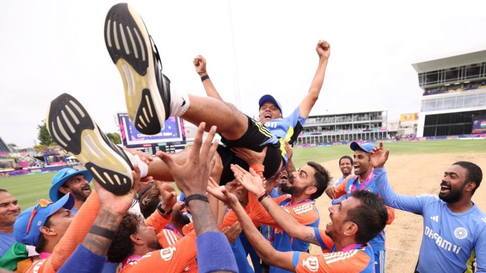 Rohit Sharma stressed how much the victory was for, and because of, Rahul Dravid