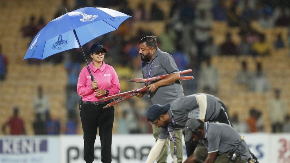 A steady drizzle ensured no play would be possible in the second innings
