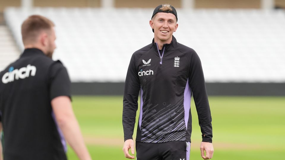 Zak Crawley looks on during England's training session