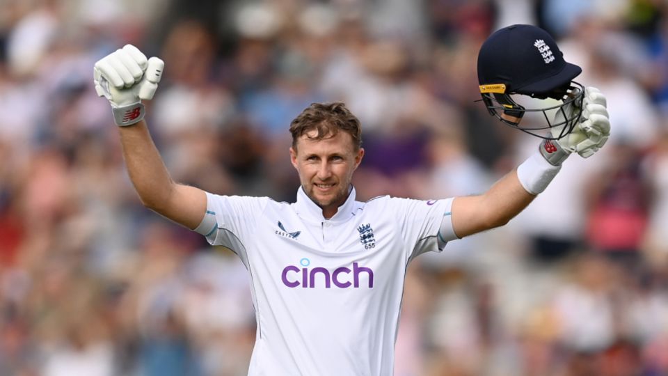 Joe Root celebrates his 33rd Test hundred, and his sixth at Lord's