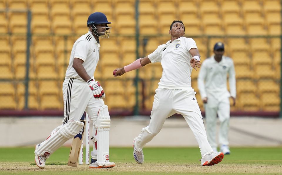 Navdeep Saini struck twice after recording his second first-class half-century