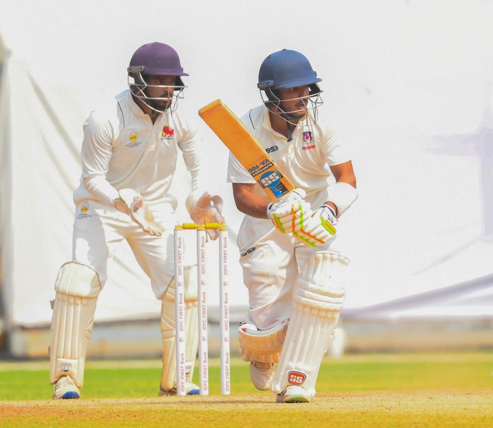 Aryan Juyal during his 76 against Mumbai in Ranji Trophy 2023-24