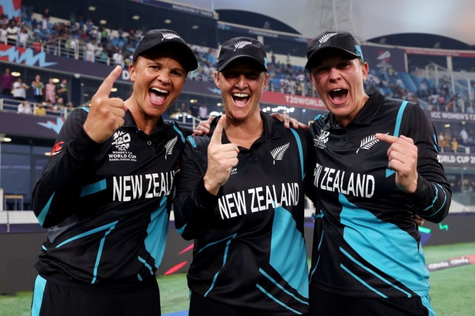 Bates (first from left) has played four ODI World Cups and every Women's T20 World Cup, lifting the trophy in the last one in 2024