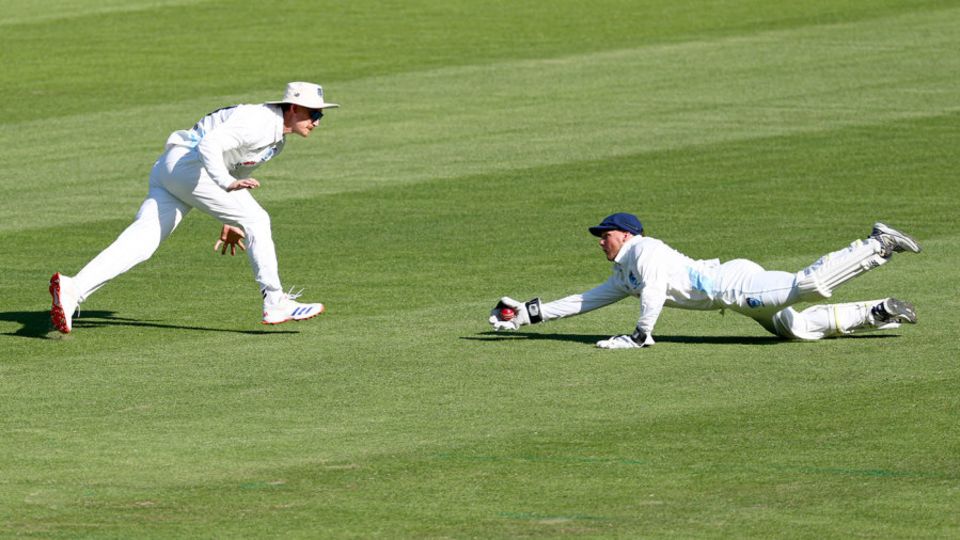 Josh Philippe took a brilliant leg-side catch to remove Marcus Harris