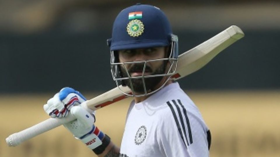 Virat Kohli gets his game face on