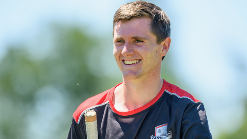 Fraser Sheat looks on during a Cantebury training session