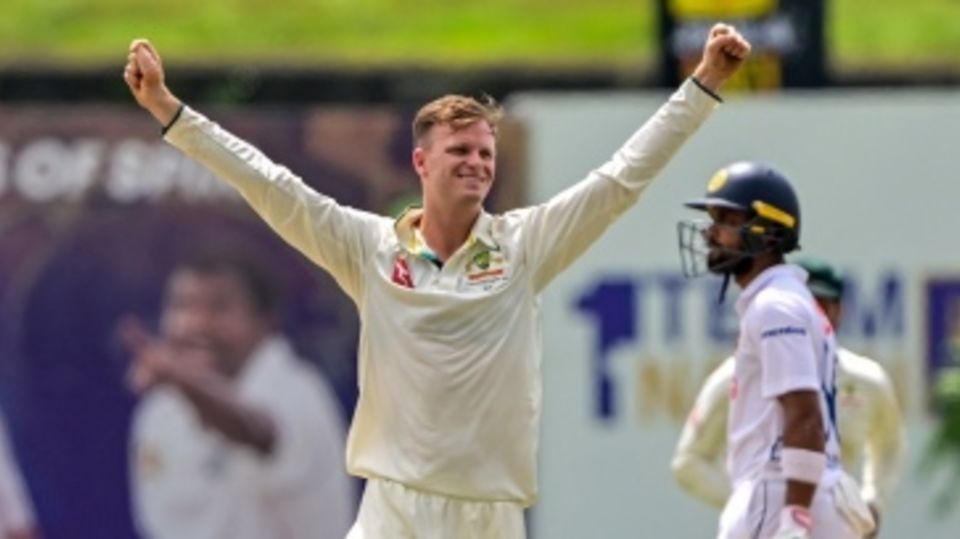 Matthew Kuhnemann celebrates a wicket