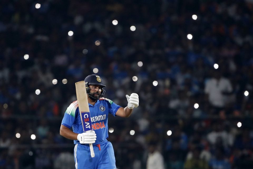 Rohit Sharma brought up his hundred off just 76 balls
