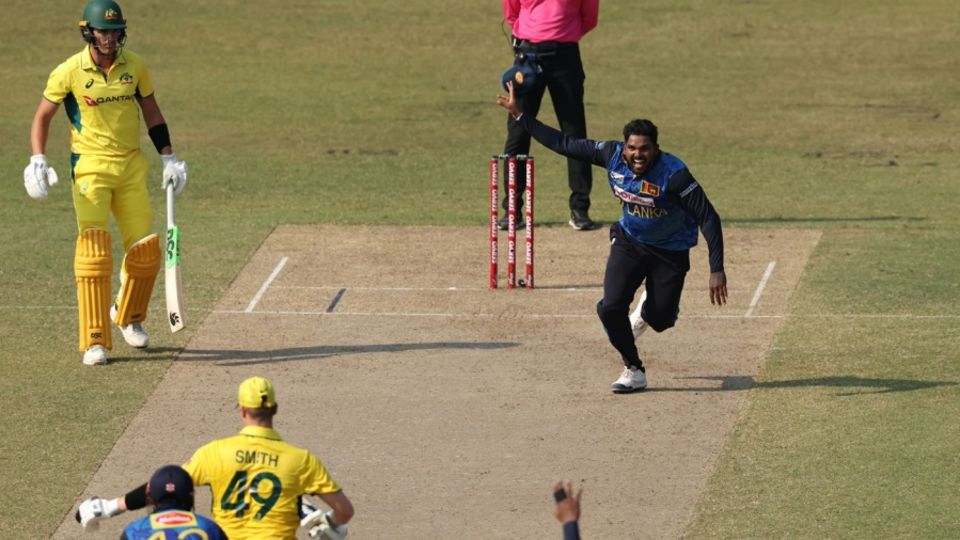 Steven Smith's outstanding tour finished after falling lbw to Wanindu Hasaranga