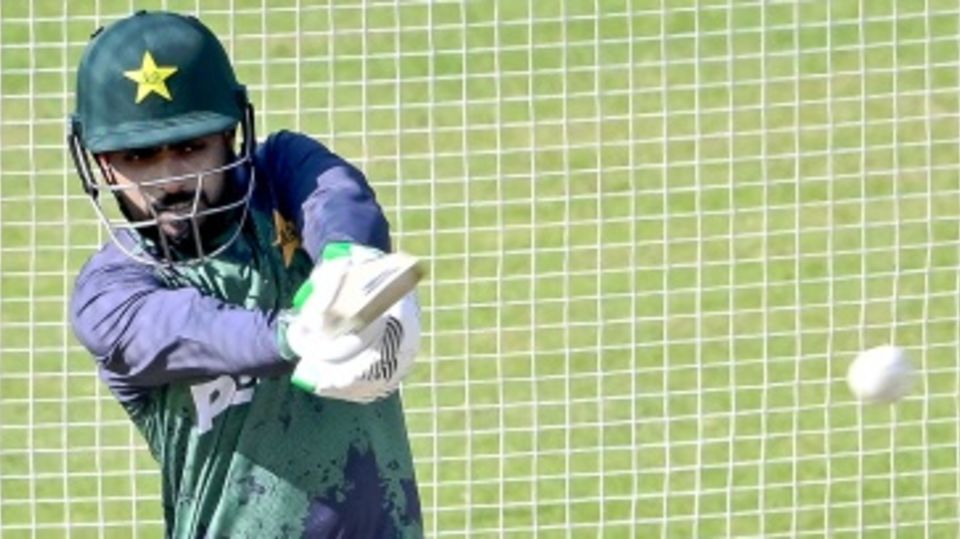 Babar Azam during a practice session