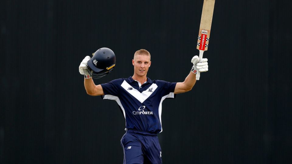 Campbell Kellaway celebrates the century which took Victoria into the final