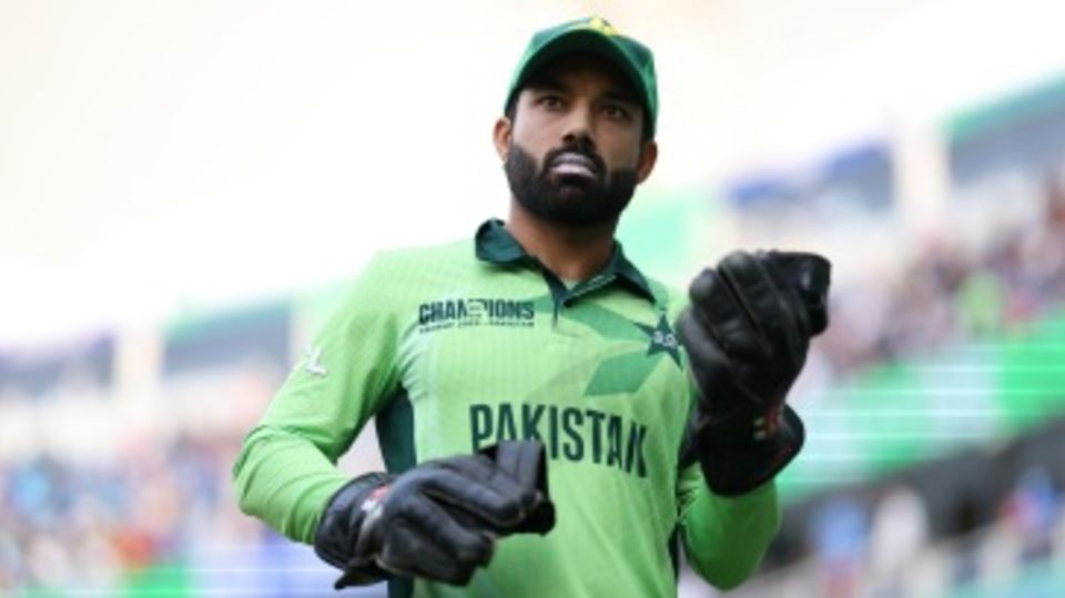 Mohammad Rizwan looks on